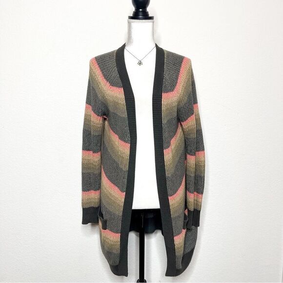 Gap Women's Striped Long Open-Front Cardigan Size Small - Picture 1 of 5